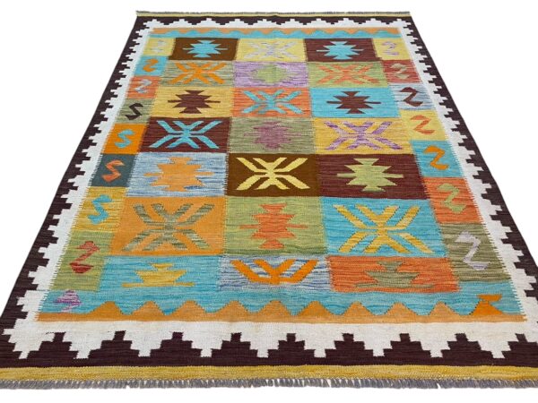 Kelim Teppich Aziz 199x152 Unikat – Bild 2