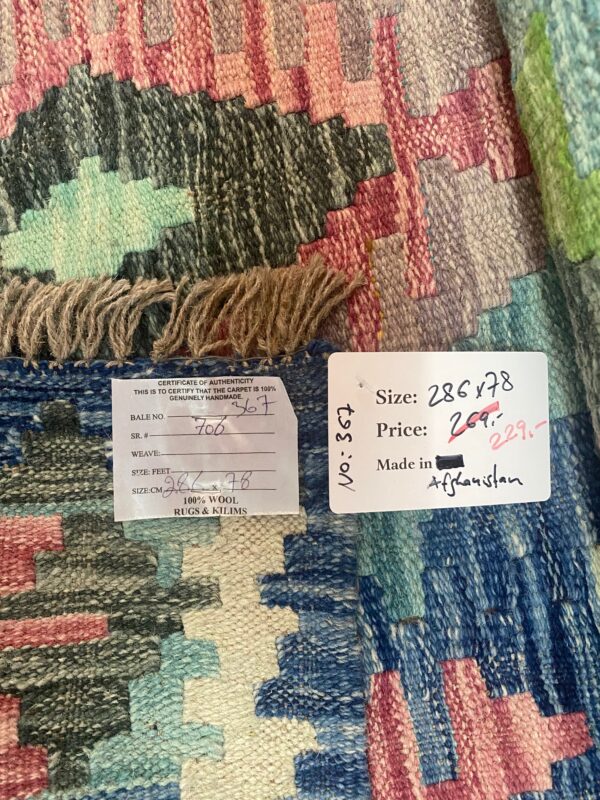 Morgenland Bazar Kelim Teppich Läufer 286x78 Unikat – Bild 6