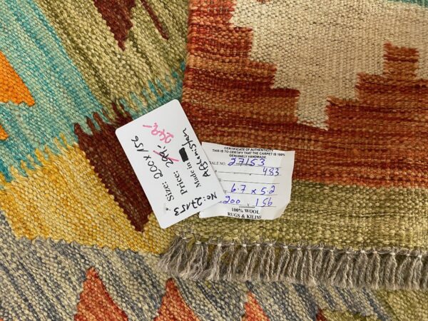 Morgenland Bazar Kelim Teppich 200x156 Unikat – Bild 6