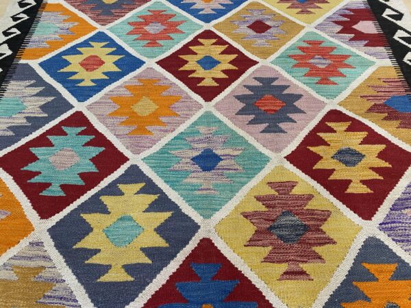 Morgenland Bazar Boho Kelim Teppich 204x147 Unikat – Bild 5