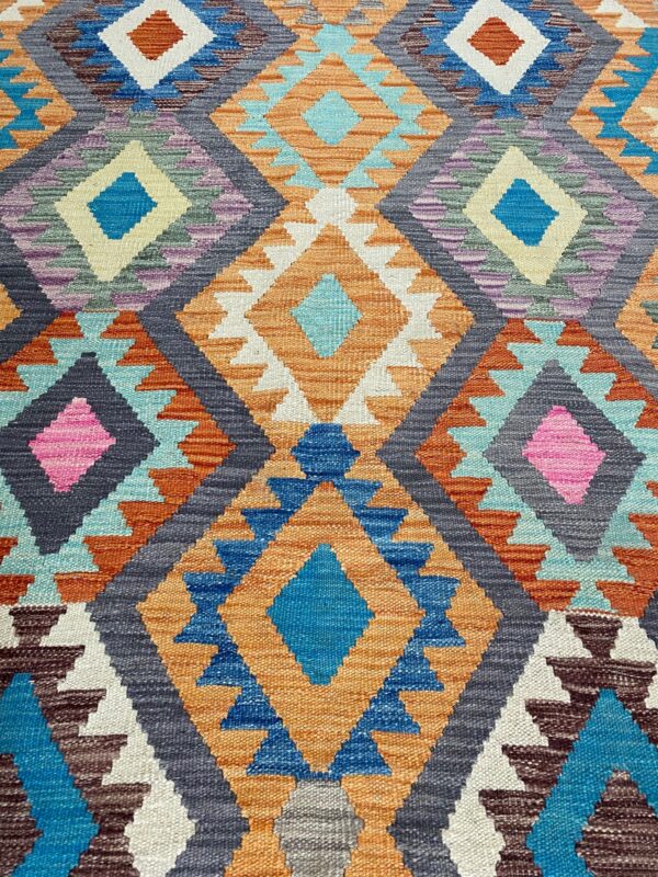 Kelim Teppich Boho 187x148 Handgewebt Morgenland Bazar – Bild 6