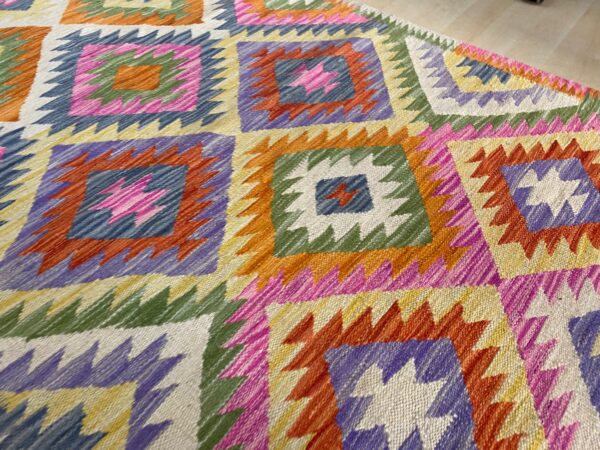 Morgenland Bazar Kelim Teppich Läufer 281x90 Unikat – Bild 5