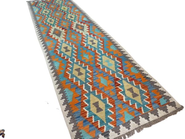 Kelim Läufer Teppich 291x83 Handgewebt Morgenland Bazar – Bild 2