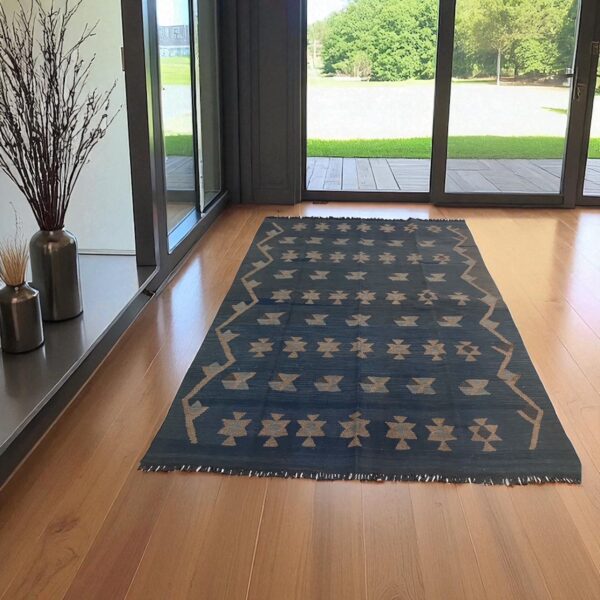 Kelim Teppich Boho Handgewebt 195x148 Morgenland Bazar – Bild 4