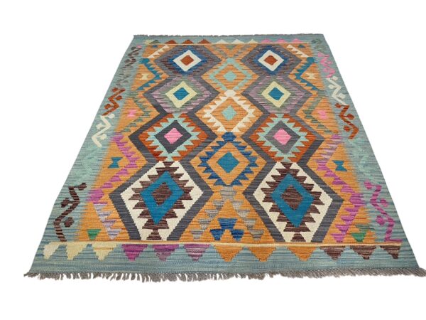 Kelim Teppich Boho 187x148 Handgewebt Morgenland Bazar
