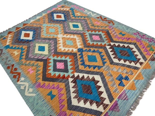 Kelim Teppich Boho 187x148 Handgewebt Morgenland Bazar – Bild 5