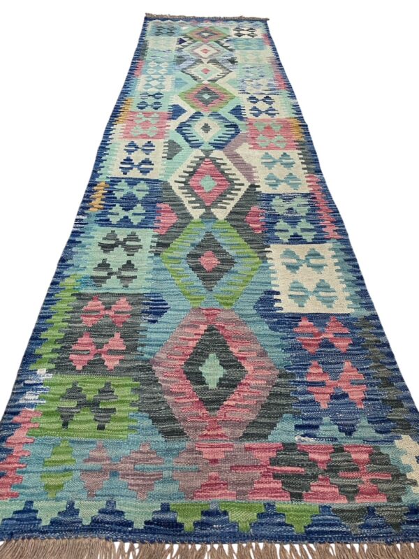 Morgenland Bazar Kelim Teppich Läufer 286x78 Unikat – Bild 2