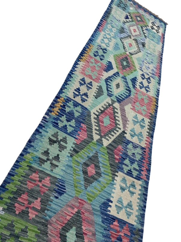 Morgenland Bazar Kelim Teppich Läufer 286x78 Unikat – Bild 4