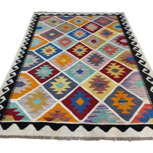 Morgenland Bazar Boho Kelim Teppich 204x147 Unikat