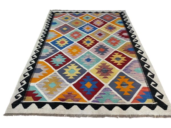 Morgenland Bazar Boho Kelim Teppich 204x147 Unikat