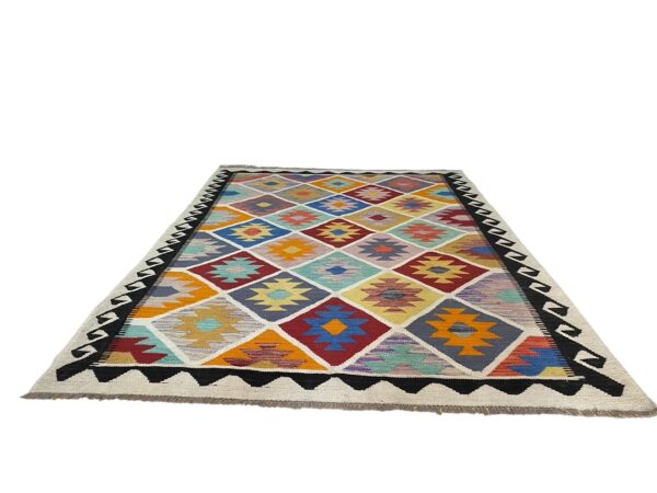 Morgenland Bazar Boho Kelim Teppich 204x147 Unikat – Bild 2
