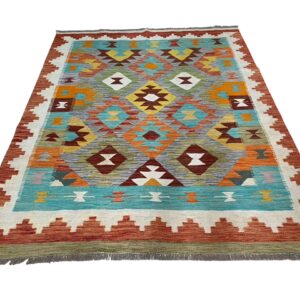 Morgenland Bazar Kelim Teppich 200x156 Unikat