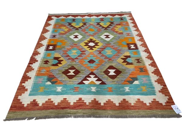 Morgenland Bazar Kelim Teppich 200x156 Unikat