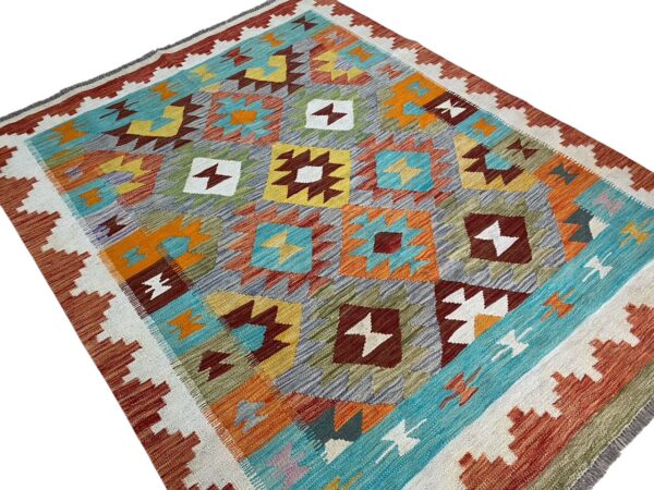 Morgenland Bazar Kelim Teppich 200x156 Unikat – Bild 4