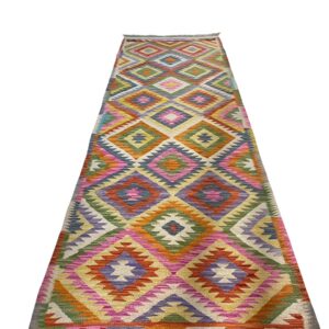 Morgenland Bazar Kelim Teppich Läufer 281x90 Unikat