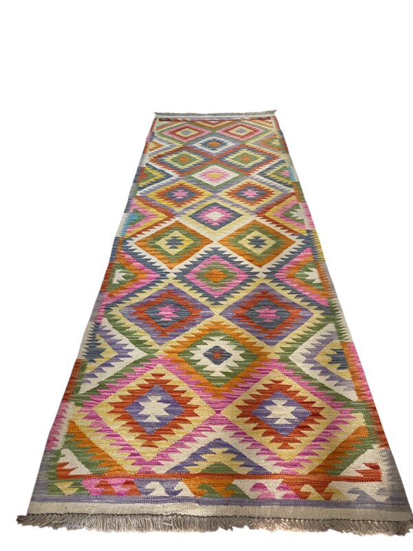 Morgenland Bazar Kelim Teppich Läufer 281x90 Unikat