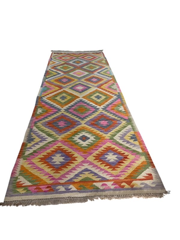 Morgenland Bazar Kelim Teppich Läufer 281x90 Unikat – Bild 2