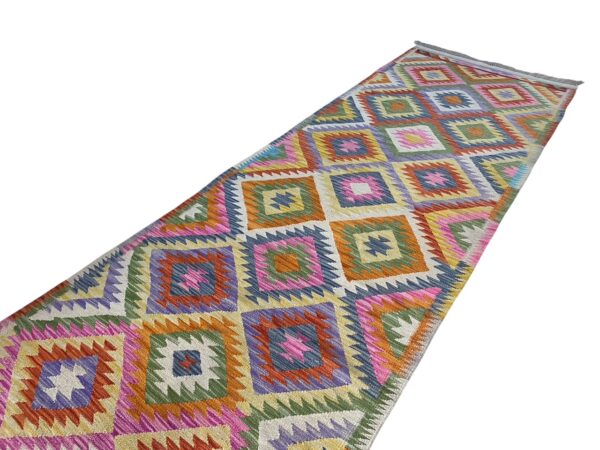 Morgenland Bazar Kelim Teppich Läufer 281x90 Unikat – Bild 3