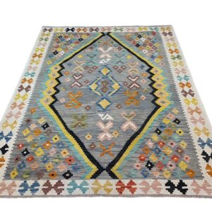 Morgenland Bazar Kelim Teppich 190x152 Handgewebt Unikat
