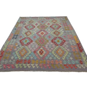 Afghan Kelim Teppich 202x154 Handgewebt Morgenland Bazar
