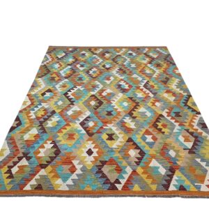 Morgenland Bazar Kelim Teppich Boho Style 195x152 Unikat