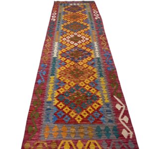 Afghan Mina Kelim Läufer Teppich 290x87 Unikat