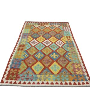 Ashraf Kelim Teppich 210x146 Handgewebt Unikat