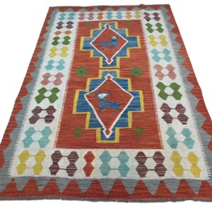 Bozi Kelim Teppich 183x122 Handgewebt Unikat