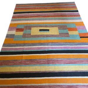 Abigel Modern Kelim Teppich 251x177 Hangewebt