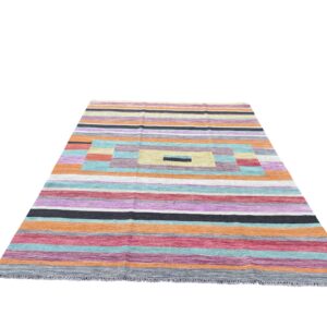 Abigel Modern Kelim Teppich 251x177 Hangewebt