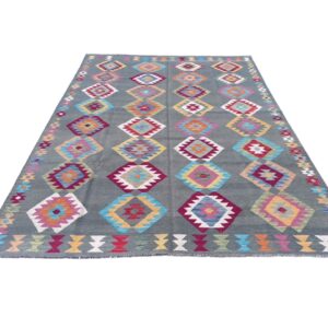 Abbasi Kelim Teppich 306x204 Handgewebt Unikat