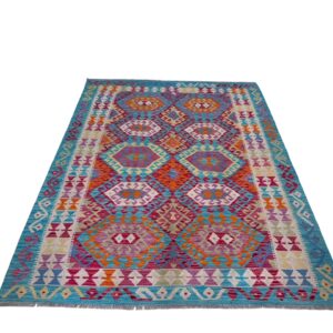 Maimana Kelim Teppich 202x149 Handgewebt Unikat