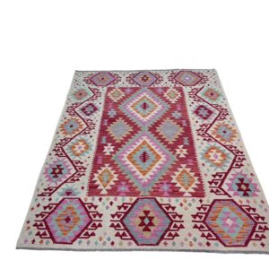 Maimana Kelim Teppich 203x156 Handgewebt Unikat