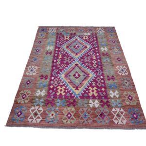 Maimana Kelim Teppich 200x148 Handgewebt Unikat