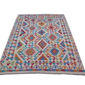 Maimana Kelim Teppich 200x150 Unikat Handgewebt