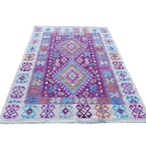 Shazde Kelim Teppich Handgewebt 204x144 Unikat